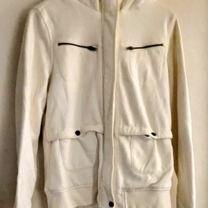 Junior's White Roxy Hooded Jacket